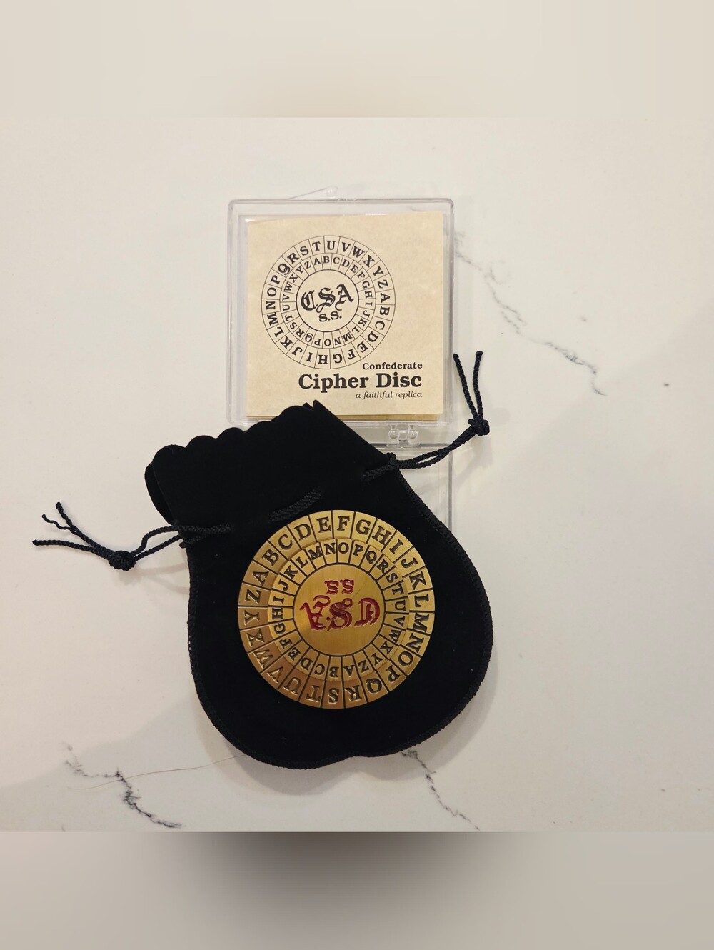 Cipher Disc Replica solid brass confederate army civil war Crypto COMMO NSA CIA